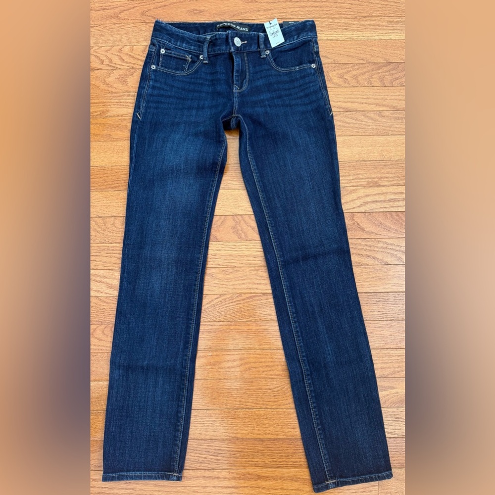 Express Dark Blue Straight Leg Women's Jeans